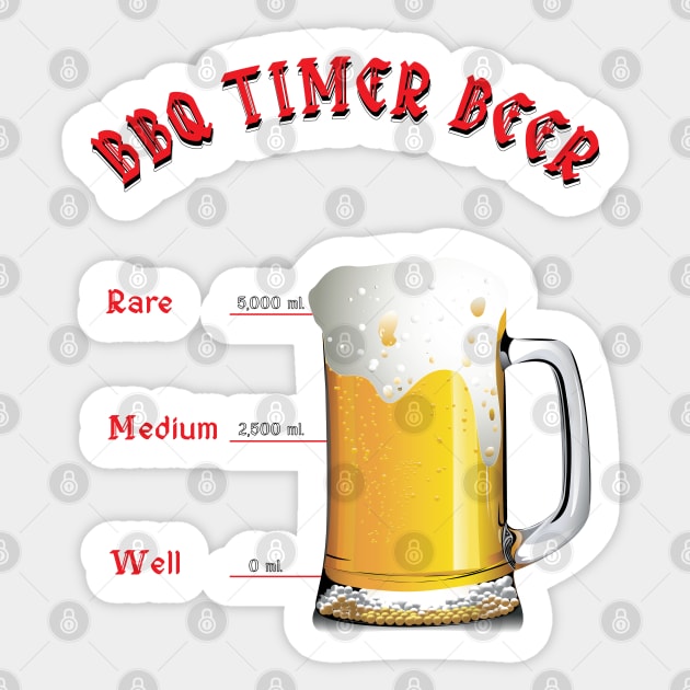 BBQ Timer Beer Drinking Sticker by PunnyPoyoShop